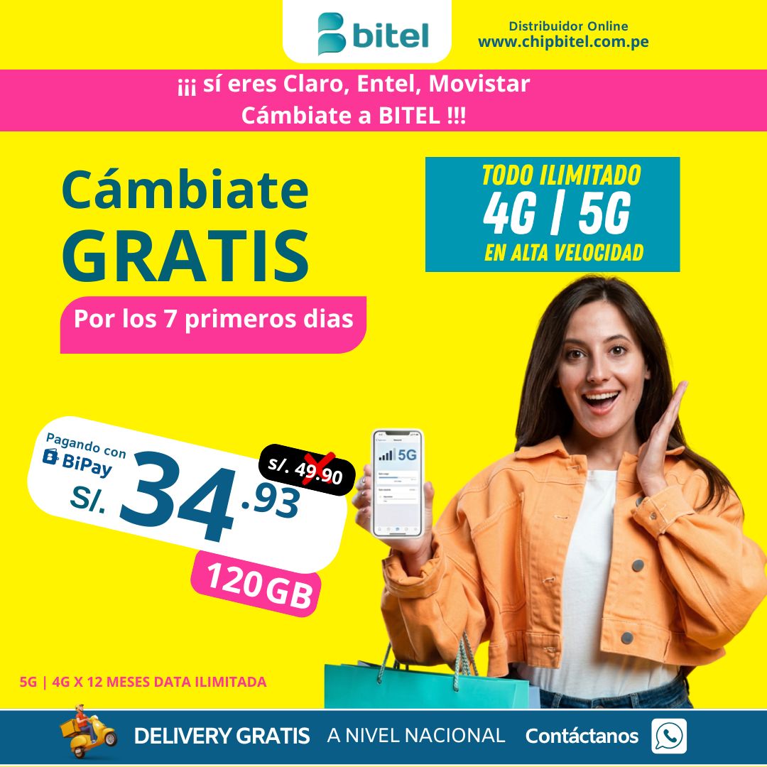 ilimitado 49.90 5G - Bitel Portabilidad