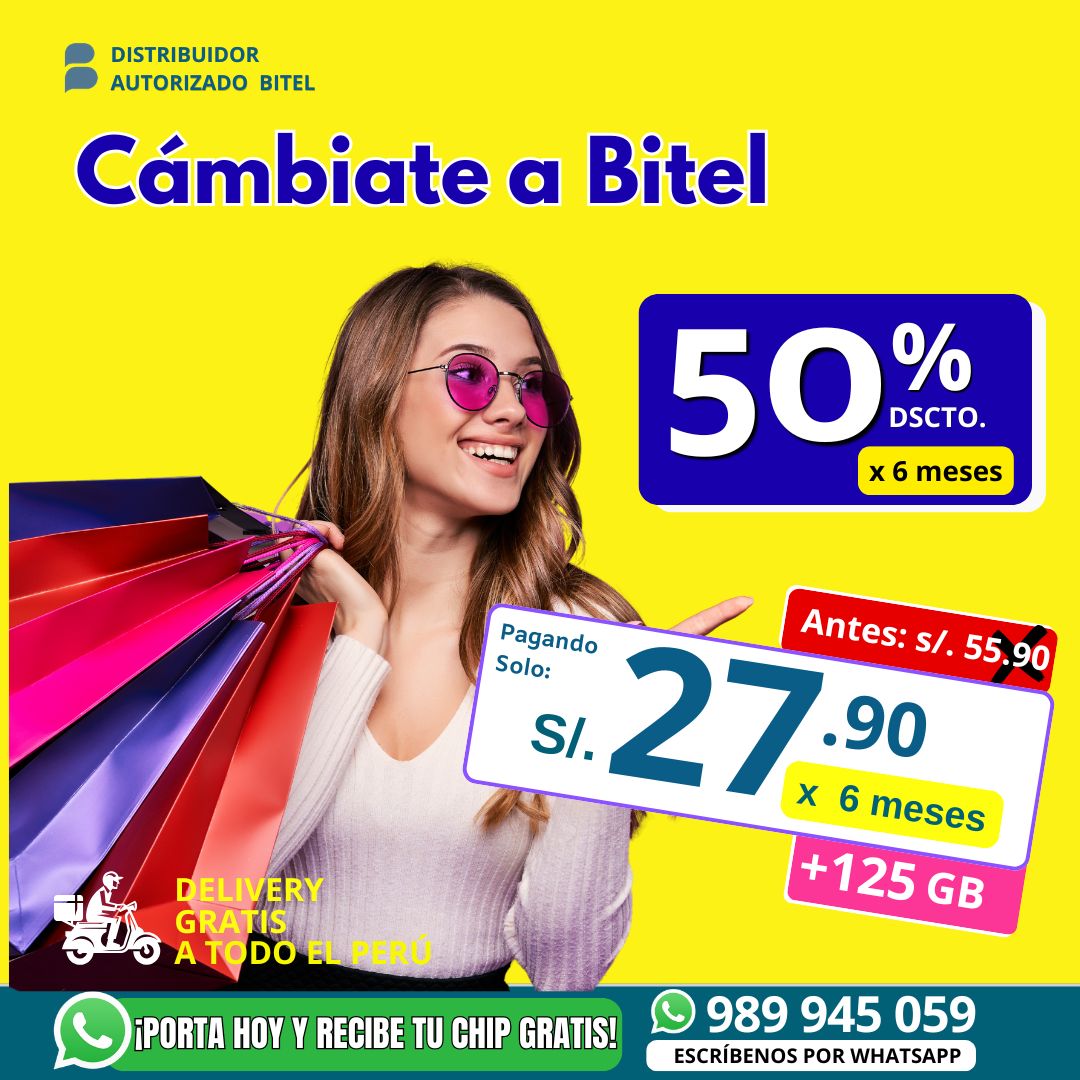 ilimitado 55.90 bitel portabilidad